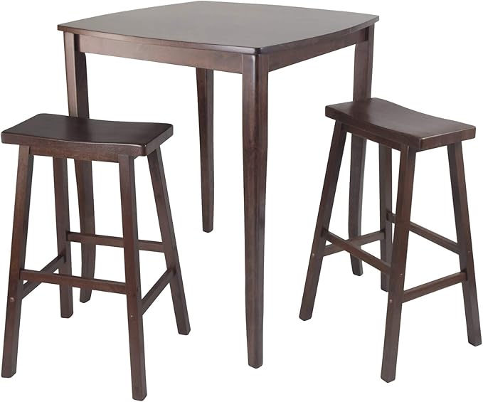 Winsome 3-Pc Inglewood High/Pub Dining Table with Saddle Stool