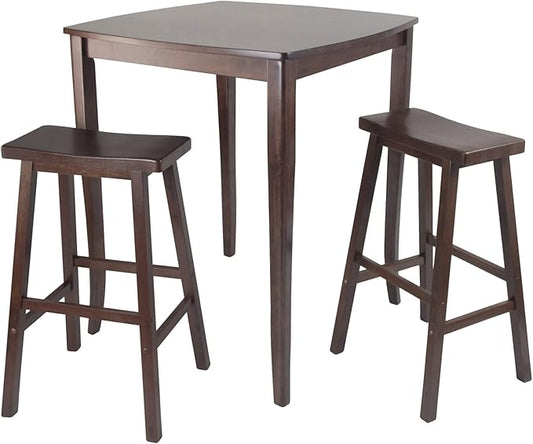 Winsome 3-Pc Inglewood High/Pub Dining Table with Saddle Stool