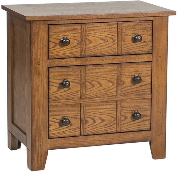Liberty Furniture Grandpa's Cabin Drawer Night Stand, 27" x 17" x 27", Aged Oak