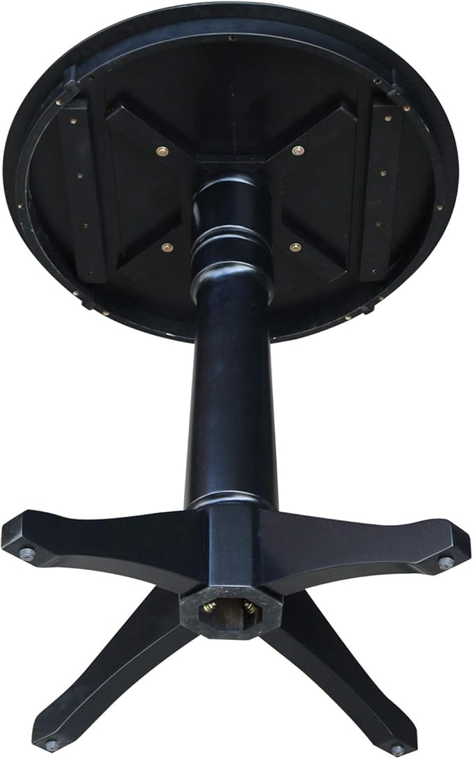 International Concepts 30" Round Top Pedestal Table-34.9" H, Black