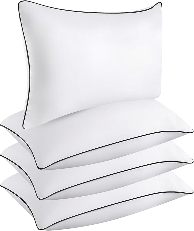 Opposy Pillows Queen Size Set of 4 - Queen Pillows 4 Pack Down Alternative Hotel Quality Bed Pillows for Sleeping Soft and Supportive Pillows for Side and Back Sleepers