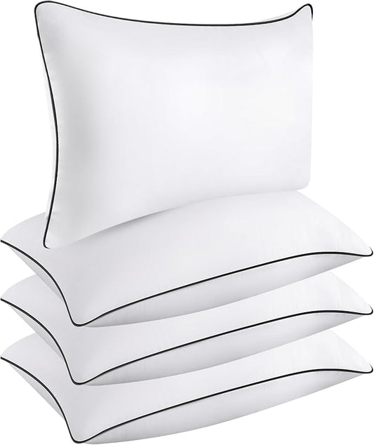 Opposy Pillows Queen Size Set of 4 - Queen Pillows 4 Pack Down Alternative Hotel Quality Bed Pillows for Sleeping Soft and Supportive Pillows for Side and Back Sleepers
