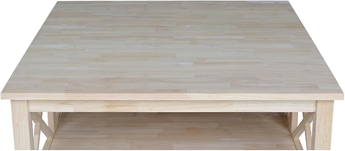 Solid Wood Hampton Square Coffee Table, Unfinished