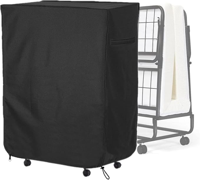 Falezern 33 in Folding Bed Cover, With Metal Zipper and Adjustable Drawstring, Dustproof and Waterproof, Thickened Storage Cover for Fold Up Cot