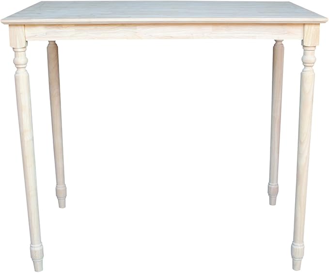 International Concepts Unfinished 42" Solid Dining Table with Turned Legs
