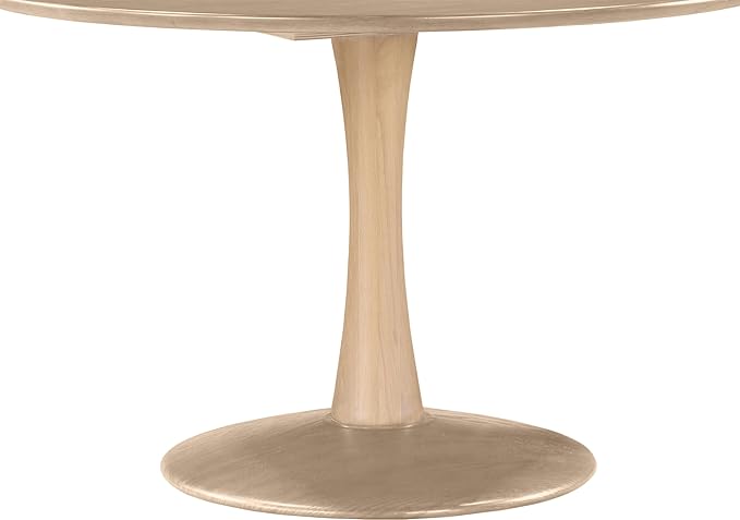Meridian Furniture 915Oak-T Holly Collection Mid-Century Modern Dining Table with Rich Natural Finish, Solid Wood, Oak Veneer, 48" W x 48" D x 30" H, Natural
