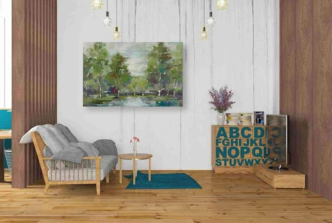 Epic Graffiti 'Forest At Dawn' by Silvia Vassileva, Canvas Wall Art, 26"x40"