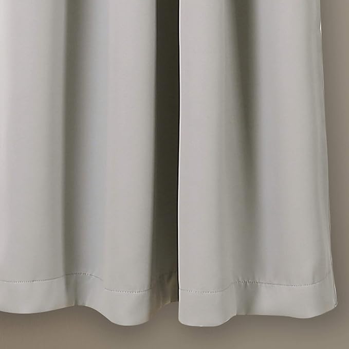 Lush Decor Insulated Grommet Room Darkening Window Curtain Panels, Pair, 52" W x 45" L, Light Gray - Drapes - Curtains For Bedroom or Living Room