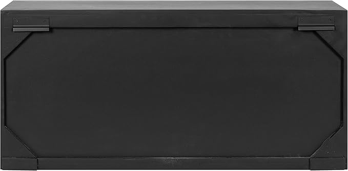 Kate and Laurel Mezzeta Decorative 2-Door Wall Cabinet; 30 x 10 x 14; Black; Decorative Modern Storage Cabinet with Doors
