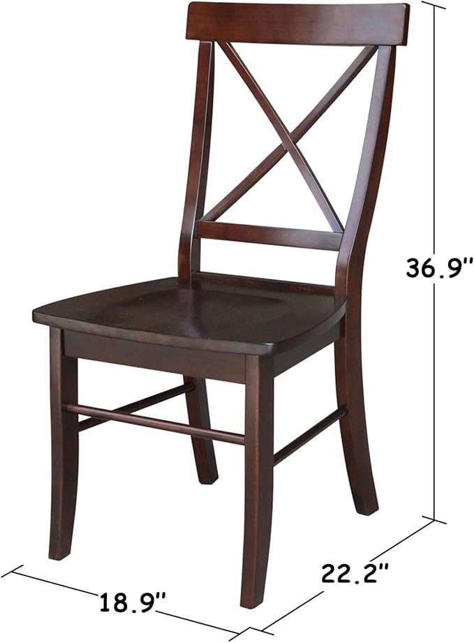 IC INTERNATIONAL CONCEPTS 36" Square Dual Drop Leaf Table with 2 X-Back Chairs