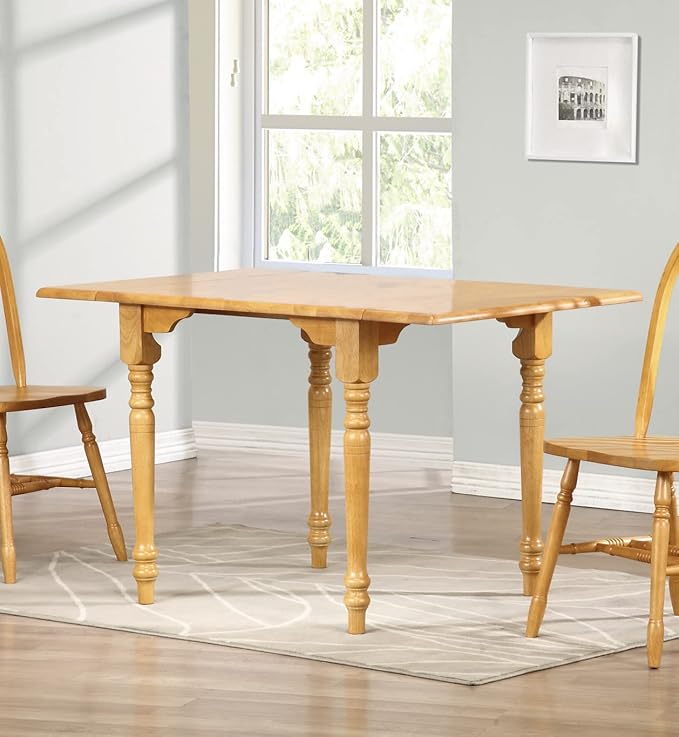 Sunset Trading Selections 48'' Rectangular Extendable Drop Leaf Light Oak | Seats 6 Dining Table, PK-TLD3448-LO