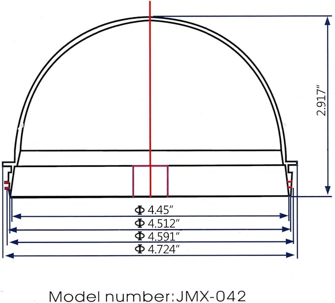 JMX Acrylic/PC CCTV Replacement Clear Camera Dome Cover Security Camera Housing Pet Dog Fence Window Skylight Window (4.2 Inches, Transparent)
