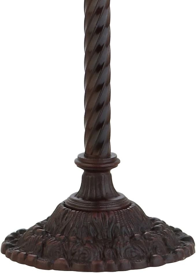 JONATHAN Y 70" Bronze Peacock Tiffany-Style Torchiere LED Floor Lamp, Traditional Stained Glass Standing Lamp for Living Room, Foot-Switch, UL Listed, LED Bulb Included JYL8006A