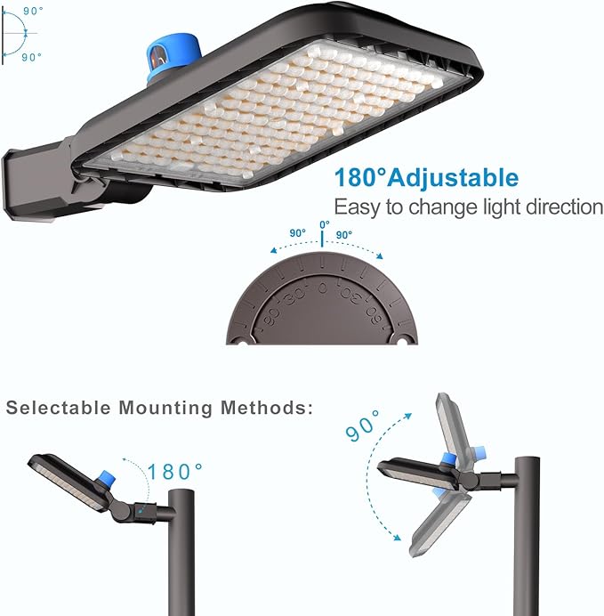 4Pack 240W LED Parking Lot Light (36000LM Eqv 1000W HID/HPS) 5000K SlipFitter Mount LED Pole Light with Dusk to Dawn Photocell IP65 Outdoor Area Lighting for Driveway/Yard-7Yrs Warranty
