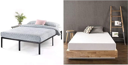 Best Price Mattress 14 Inch Metal Platform Beds w/Heavy Duty Steel Slat Mattress Foundation (No Box Spring Needed), & 10 Inch Memory Foam Mattress Twin