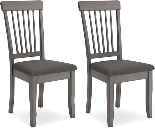 Signature Design by Ashley Shullden Modern Upholstered Dining Chair with Cushion, Set of 2, Gray