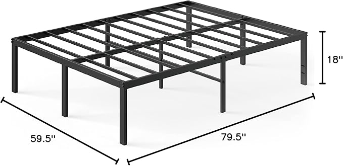 Zinus Yelena 18 Inch Queen Metal Platform Bed Frame, Steel Slat Support, No Box Spring Needed, Easy Assembly