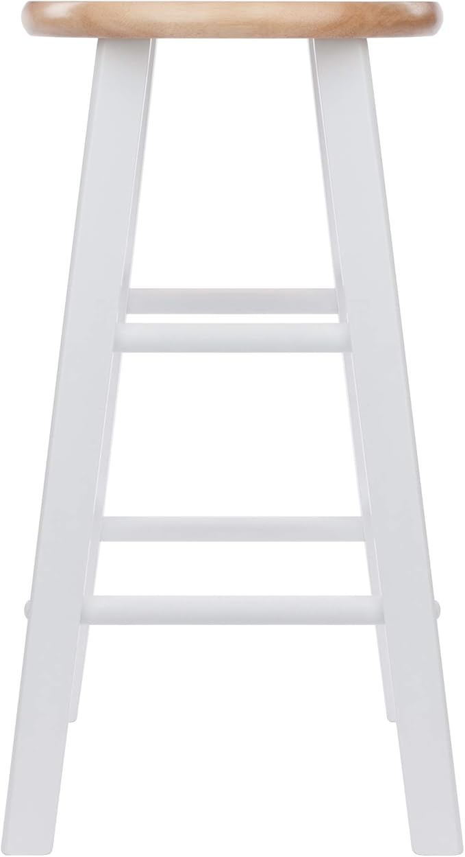 Winsome Element Counter Stools, Natural & White, 24", 2 Piece Set