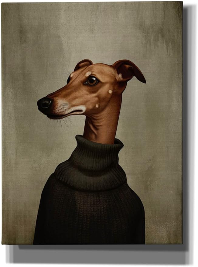 Epic Graffiti 'Green Sweater Dog' by Svetlana Aleynikova Canvas Wall Art, 12" x 16"
