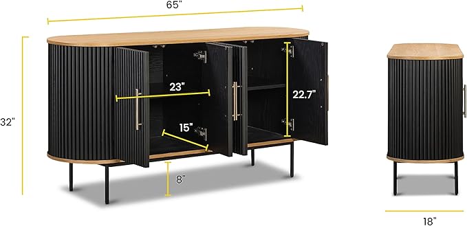 Poly & BARK Noir Sideboard in Black