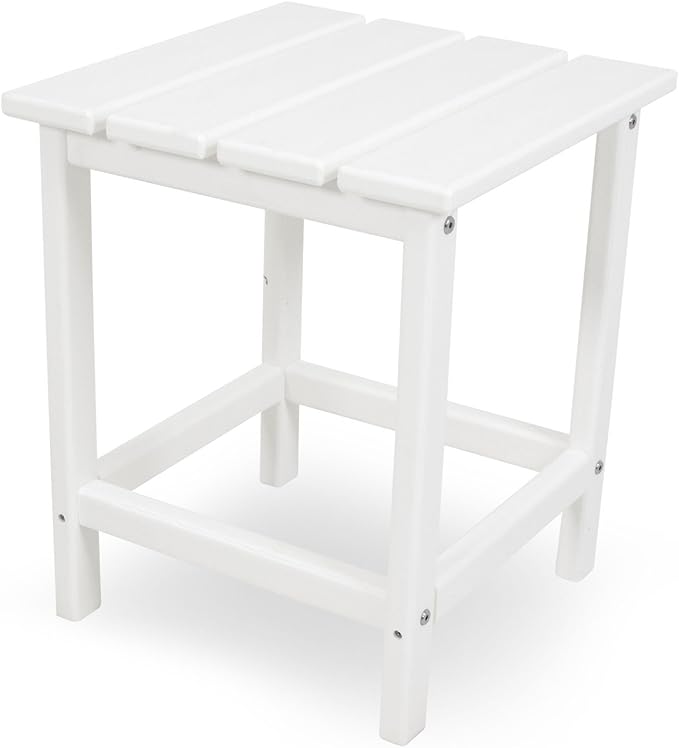 Polywood Nautical Patio Chaise & Long Island 18" Side Table 2-Piece Outdoor Furniture Set