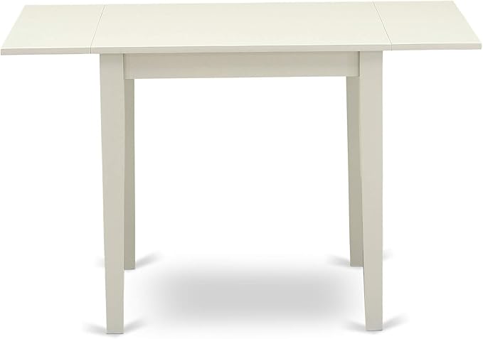 East West Furniture NDVA3-LWH-W 3 Piece Modern Dining Table Set Contains a Rectangle Wooden Table with Dropleaf and 2 Dining Chairs, 30x48 Inch, Linen White