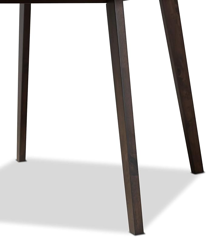 Baxton Studio Cavan Dining Set Dining Set Beige Fabric Upholstered Dark Oak Brown Finished 5-Piece Wood Dining Set