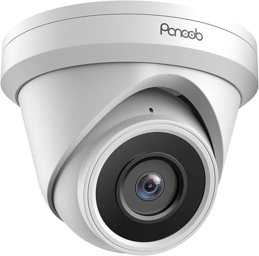 5MP Turret PoE Camera Outdoor/Indoor, UltraHD Wired Home Surveillance Security IP Camera PoE with Built-in Mic, AI Human Detection, 110° Wide Angle, IP67 100ft IR Night Vision, PD93A-5M