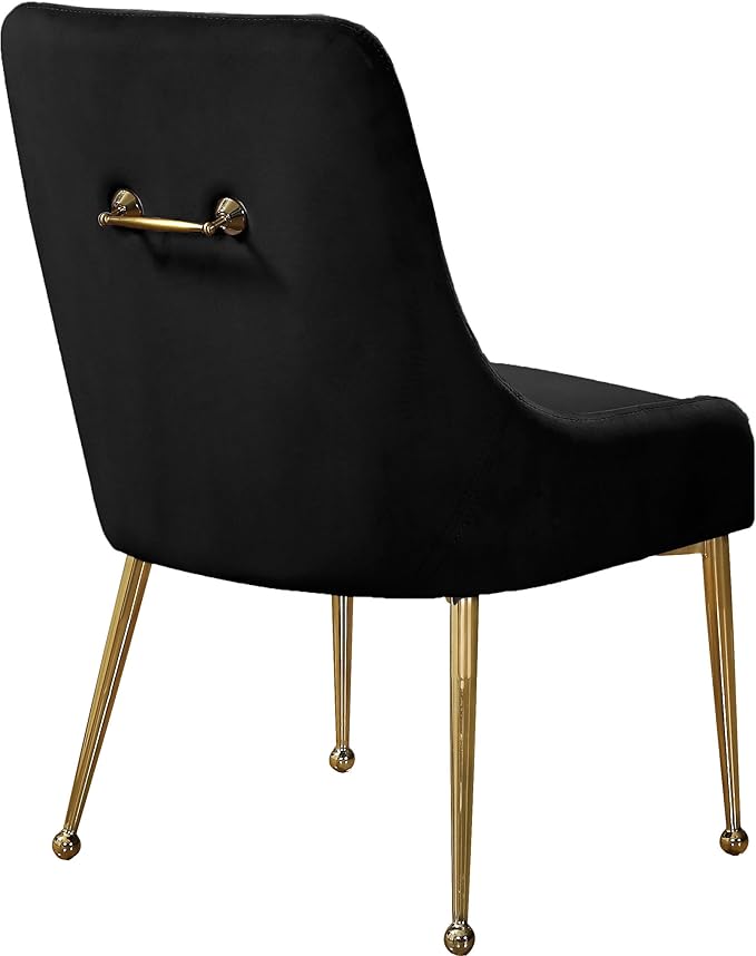 Meridian Furniture Owen 19.5" H Velvet Dining Chair in Black (Set of 2)