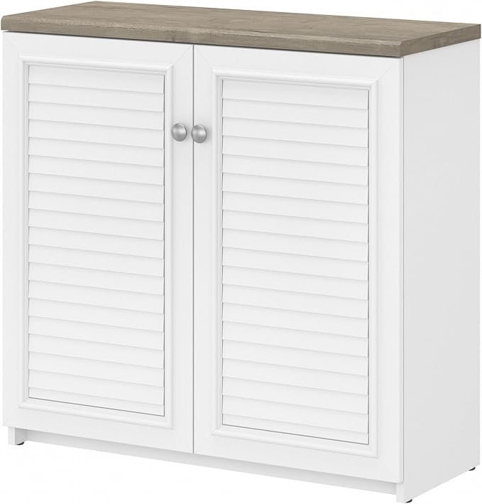 Bush Furniture Accent Cabinet with Doors and Shelves | Fairview Collection Modern Sideboard Buffet for Home Office | 32Wx13Lx31H