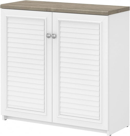 Bush Furniture Accent Cabinet with Doors and Shelves | Fairview Collection Modern Sideboard Buffet for Home Office | 32Wx13Lx31H