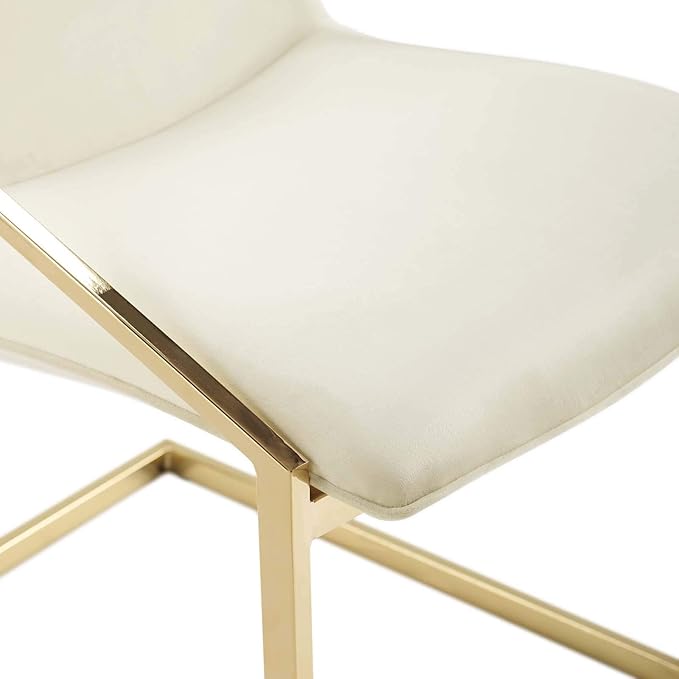 Modway Pitch Performance Velvet Armchair, 2 pcs - Dining Chairs, Gold Ivory