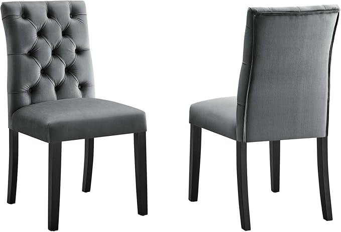 Modway Duchess Performance Velvet Set of 2 Dining Chair, Gray
