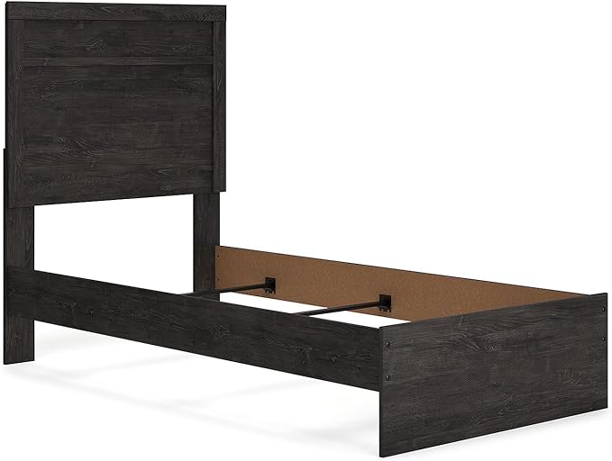 Signature Design by Ashley Belachime Rustic Twin Panel Bed, Foundation or Box Spring Needed, Gray