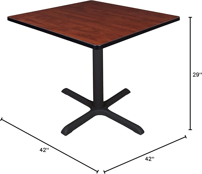 Regency Cain Large 42 in. Square X-Base Breakroom Table- Cherry