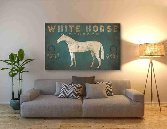 Epic Graffiti 'White Horse No Kentucky' by Ryan Fowler, Canvas Wall Art, 60"x40"