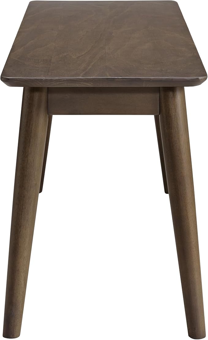Alaterre Furniture Calais Dining – Mid Century Modern 46-Inch Solid Wood Dining Bench – Entryway Bench with Minimalist Design for Entryway, Dining Room, Kitchen, or Bedroom (Walnut Finish)