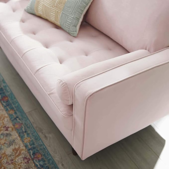 Modway Valour Performance Velvet Loveseat, Pink Valour Performance Velvet Loveseat