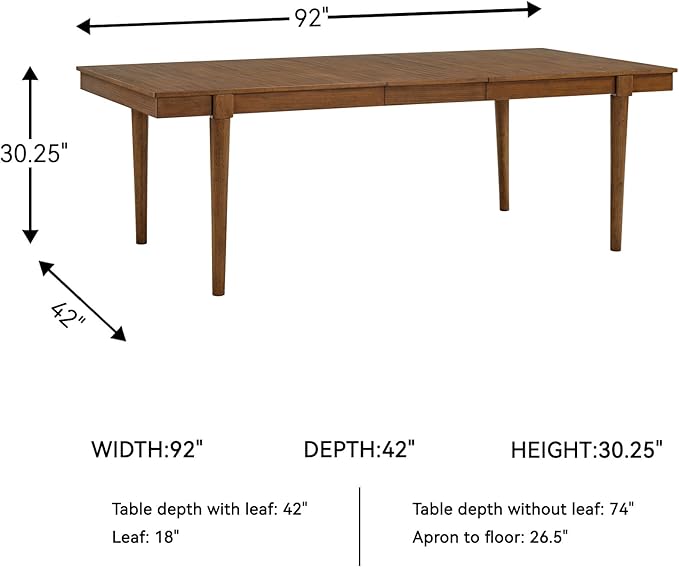 Signature Design by Ashley Lyncott Casual Dining Extension Table, Dark Brown