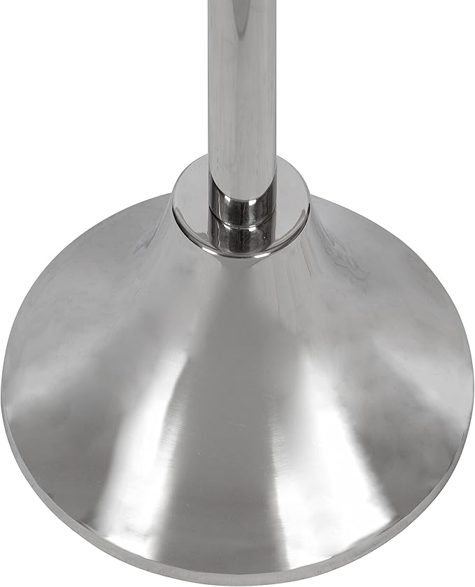 Kate and Laurel Sanzo Modern Pedestal Side Table; 9 x 9 x 23; Silver; Decorative End Table with Sleek Tabletop