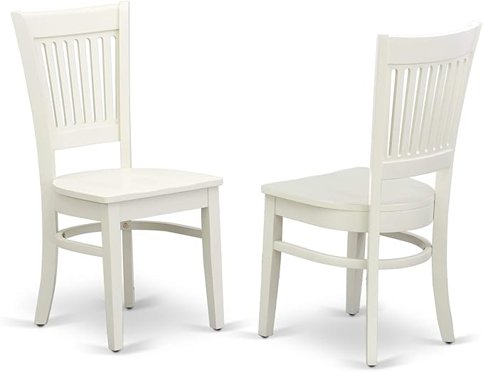 East West Furniture CAVA7-LWH-W 7 Piece Dining Table Set Consist of a Rectangle Dining Room Table and 6 Wood Seat Chairs, 36x60 Inch, Linen White