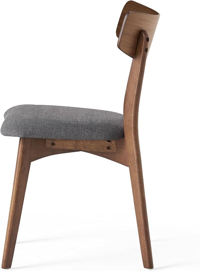 Christopher Knight Home Upholstered Wood Dining Chair,Stylish Designed Dining Room Chair, Accent Armchairs for Living Room (Set of 2),Dark Gray