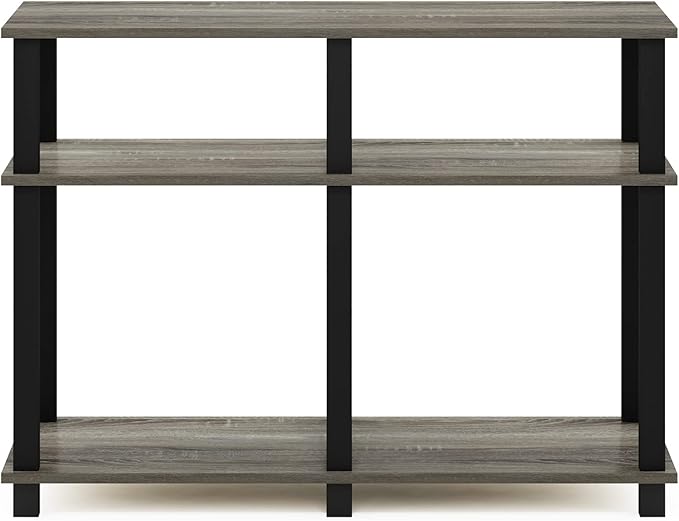 Furinno Romain Turn-N-Tube Stand for TV up to 40 Inch, 40-Inch, French Oak/Black