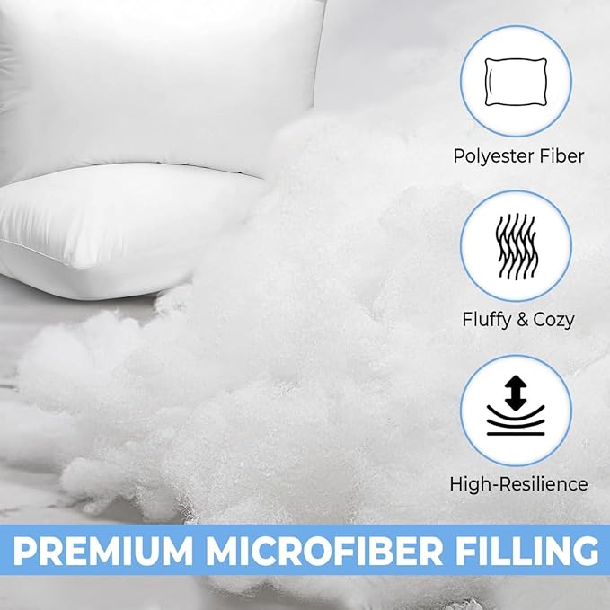 QUBA LINEN King Size Bed Pillows - Set of 2, Medium Density, Soft and Supportive for Back, Side, and Stomach Sleepers((King -White), Pack of 2)
