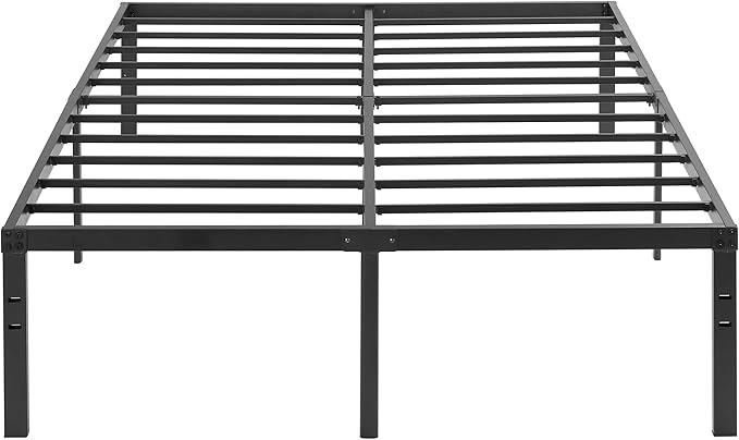 VECELO 18" Queen Size Metal Platform Tall Bed Frame,Heavy Duty Steel Slat/Easy Assembly Mattress Foundation/No Box Spring Needed