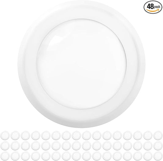 Sunco 48 Pack LED Disc Lights Ceiling 6 Inch, Flush Mount Disk Light, Recessed Can Lighting, 1050 LM, 15W (75W Equivalent), 5000K Daylight, Dimmable, Damp Rated ETL.
