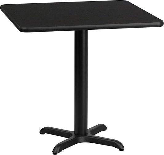 Flash Furniture Stiles 24'' Square Black Laminate Table Top with 22'' x 22'' Table Height Base