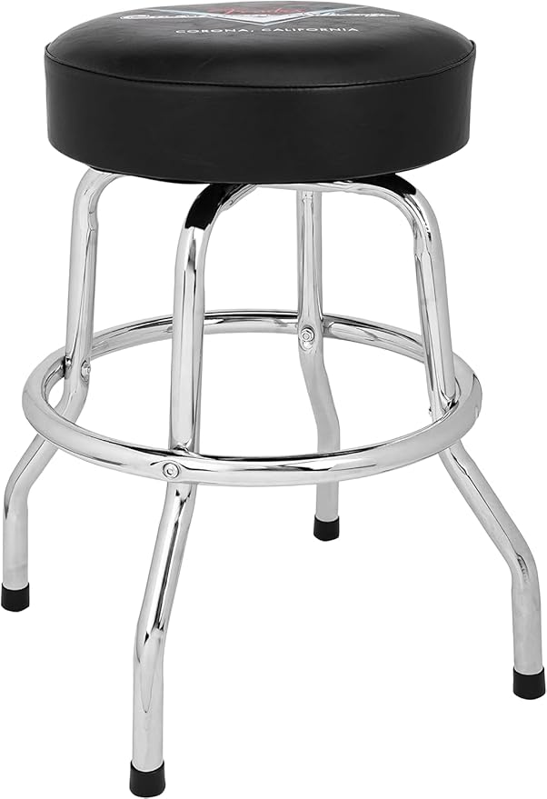Fender Custom Shop Chevron Logo Swivel Barstool, Great Gifts for Dad, with 1 Year Limited Warranty, Simple Assembly, Black/Black, 24"