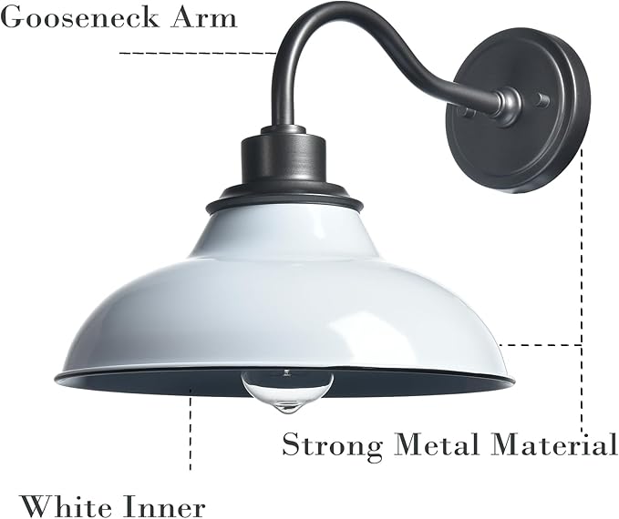 HYDELITE Wall Sconce White Wall Lights Modern Sconces Wall Lighting for Bedroom Bathroom Living Room Kitchen Hallway Indoor Gooseneck