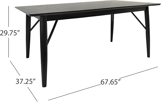 Christopher Knight Home Joey Wooden Six Seater Dining Table, Black Finish
